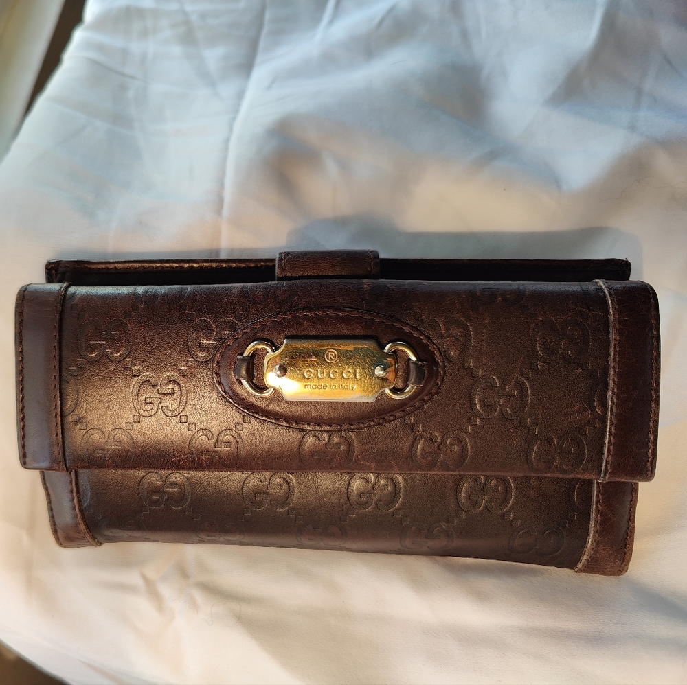 Gucci Punch Continental Flap Wallet Brown Beautiful